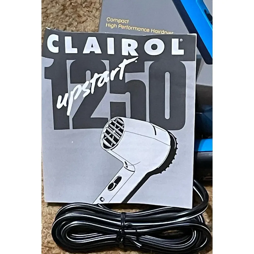 Vintage Clairol Upstart 1250 Blue & Black Collectible Travel Vanity Item NEW